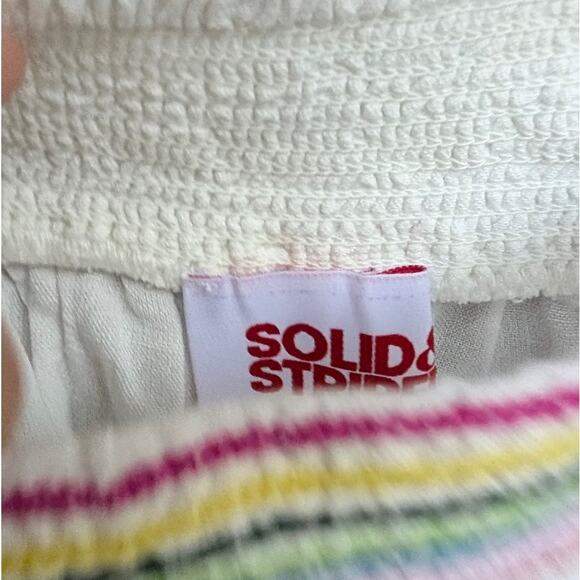 Solid & Striped Lennox White Linen/Cotton Blend Lightweight Mini Shorts, size L - Picture 3 of 7